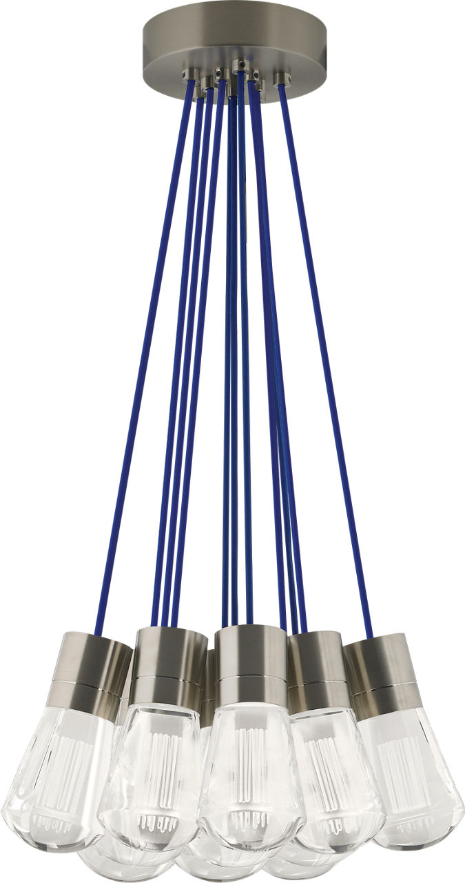 Alva Pendant 11-LITE Chandelier Blue Satin Nickel 3000K 90 CRI LED 3000k 120v (t24)