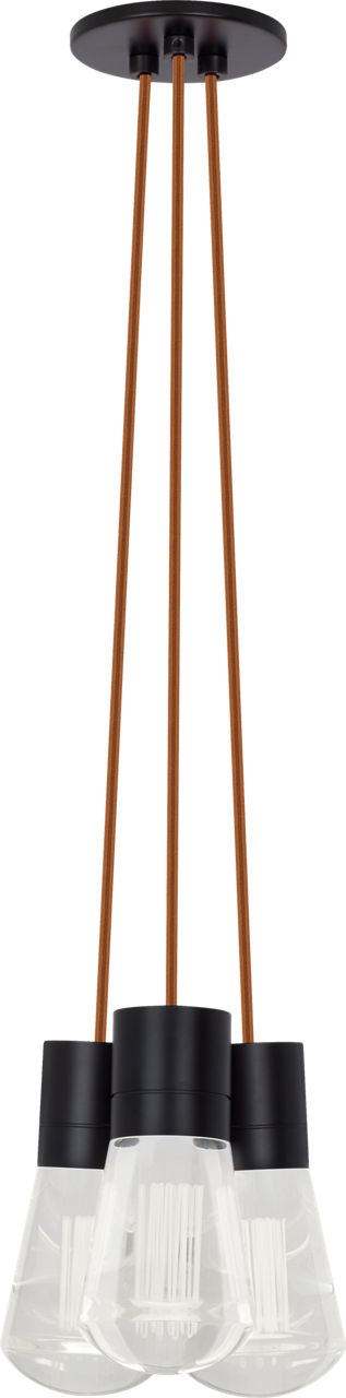 Alva Pendant 3-LITE Chandelier Copper Black 2200K 90 CRI LED 2200k 120v (t24)