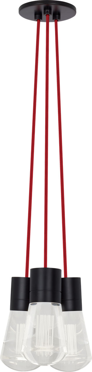 Alva Pendant 3-LITE Chandelier Red Black 2200K 90 CRI LED 2200k 120v (t24)