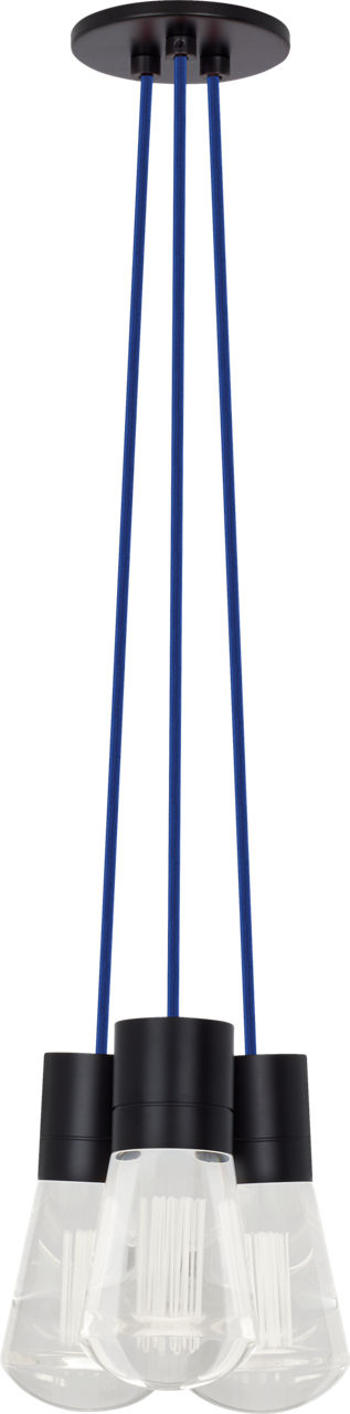 Alva Pendant 3-LITE Chandelier Blue Black 2200K 90 CRI LED 2200k 120v (t24)