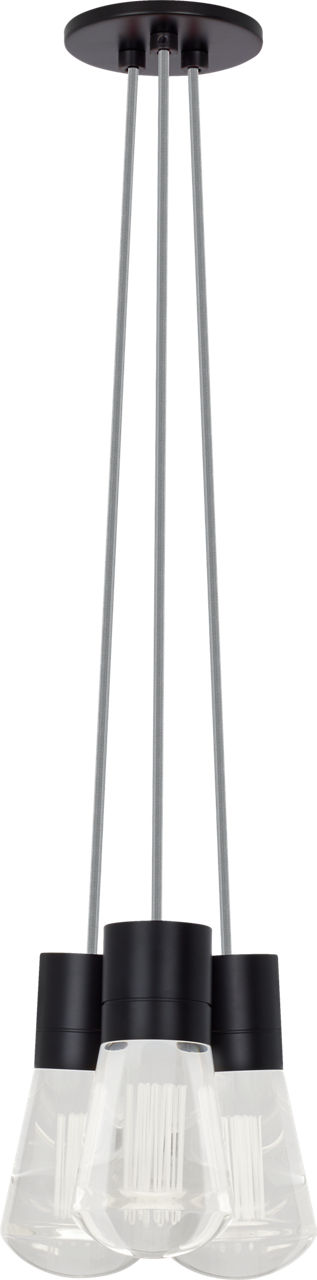 Alva Pendant 3-LITE Chandelier Gray Black 2200K 90 CRI LED 2200k 120v (t24)