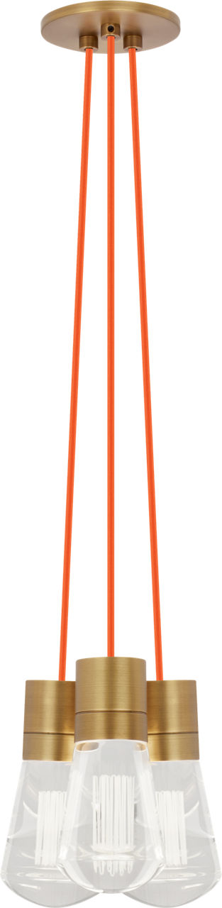 Alva Pendant 3-LITE CHANDELIER Orange Natural Brass 2200K 90 CRI led 90 cri 2200k 120v (t24)