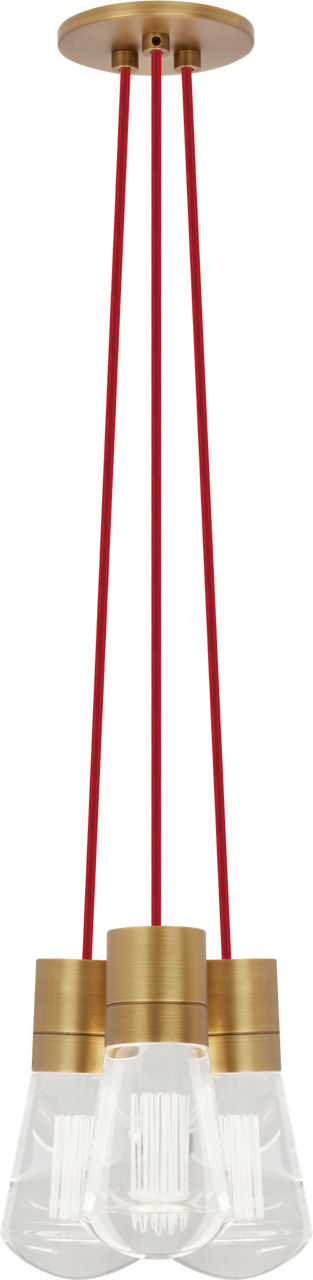Alva Pendant 3-LITE CHANDELIER Red Natural Brass 2200K 90 CRI led 90 cri 2200k 120v (t24)