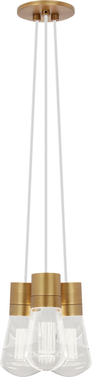 Alva Pendant 3-LITE Chandelier White Natural Brass 2200K 90 CRI LED 2200k 120v (t24)