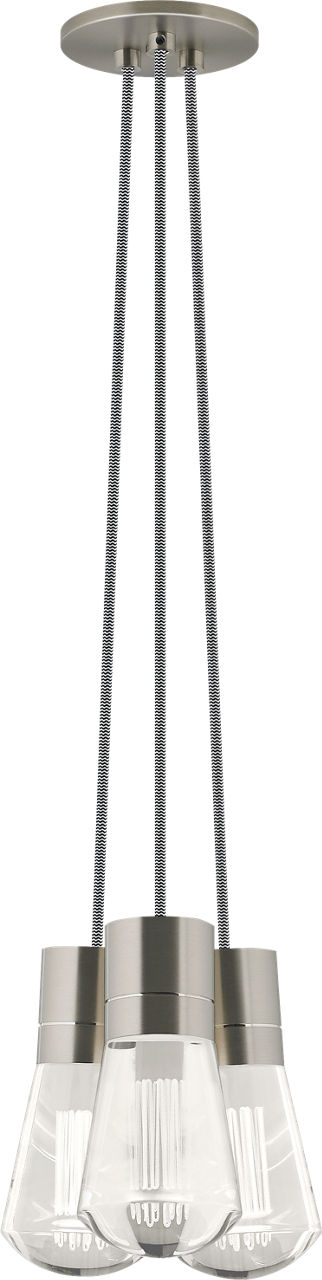 Alva Pendant 3-LITE Chandelier Black/White Satin Nickel 2200K 90 CRI LED 2200k 120v (t24)