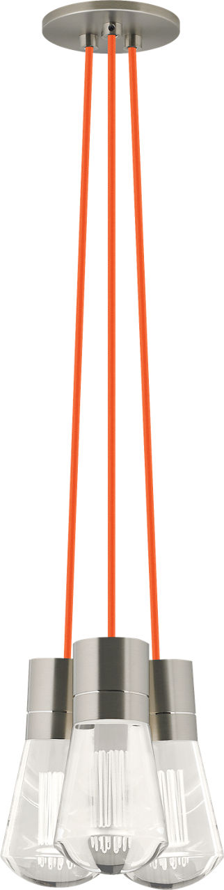 Alva Pendant 3-LITE Chandelier Orange Satin Nickel 2200K 90 CRI LED 2200k 120v (t24)