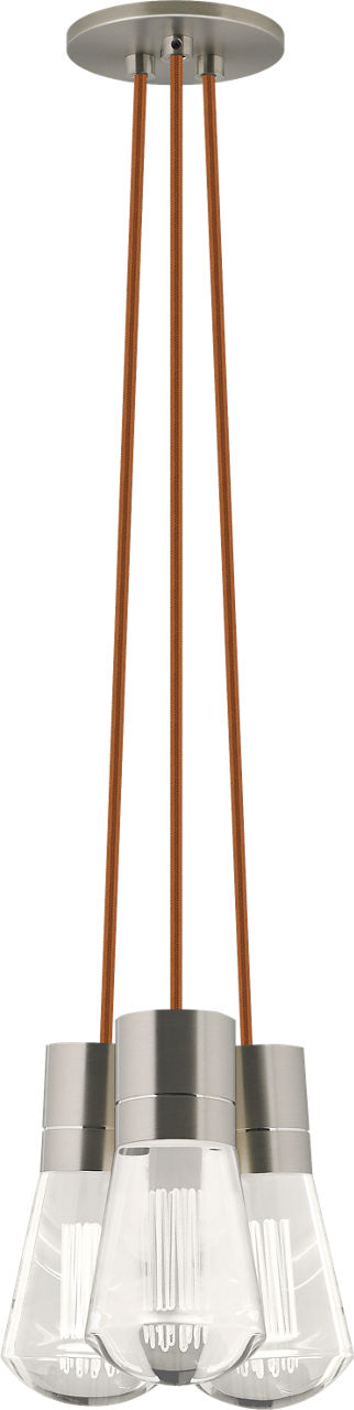 Alva Pendant 3-LITE CHANDELIER Copper Satin Nickel 2200K 90 CRI led 90 cri 2200k 120v (t24)