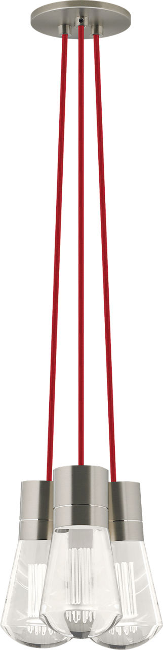 Alva Pendant 3-LITE Chandelier Red Satin Nickel 2200K 90 CRI LED 2200k 120v (t24)