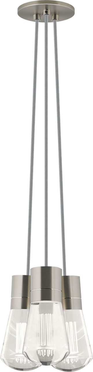 Alva Pendant 3-LITE CHANDELIER Gray Satin Nickel 2200K 90 CRI led 90 cri 2200k 120v (t24)