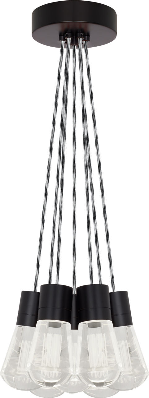 Alva Pendant 7-LITE Chandelier Black/White Black 2200K 90 CRI LED 2200k 120v (t24)