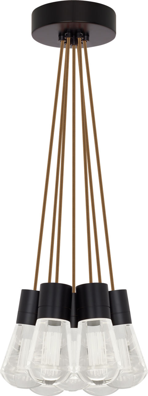 Alva Pendant 7-LITE CHANDELIER Black/White Natural Brass 2200K 90 CRI led 90 cri 2200k 120v (t24)