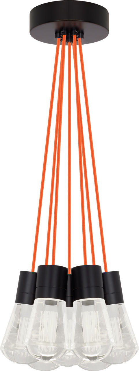 Alva Pendant 7-LITE Chandelier Orange Black 3000K 90 CRI LED 3000k 120v (t24)