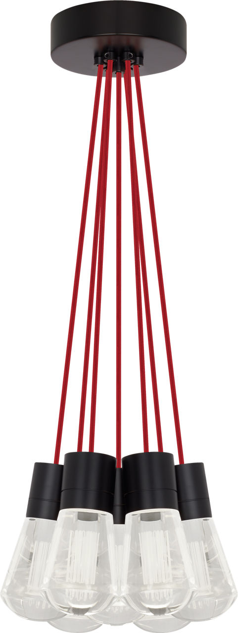 Alva Pendant 7-LITE Chandelier Red Black 2200K 90 CRI LED 2200k 120v (t24)