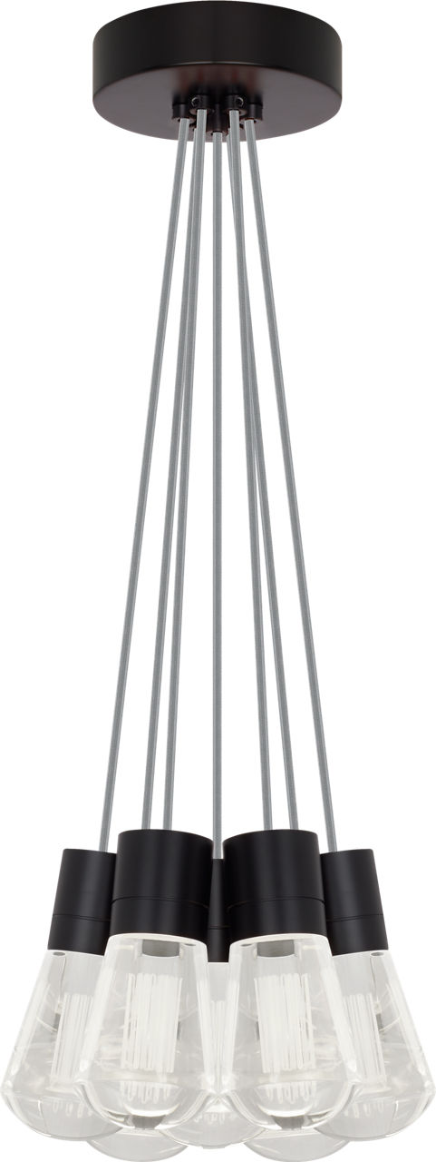 Alva Pendant 7-LITE Chandelier Gray Black 2200K 90 CRI LED 2200k 120v (t24)