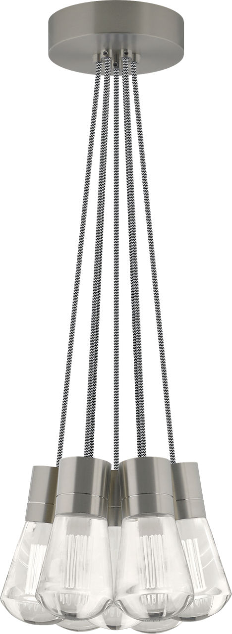 Alva Pendant 7-LITE CHANDELIER Black/White Satin Nickel 2200K 90 CRI led 90 cri 2200k 120v (t24)