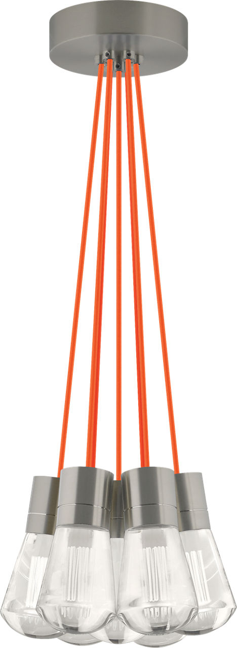 Alva Pendant 7-LITE Chandelier Orange Satin Nickel 2200K 90 CRI LED 2200k 120v (t24)