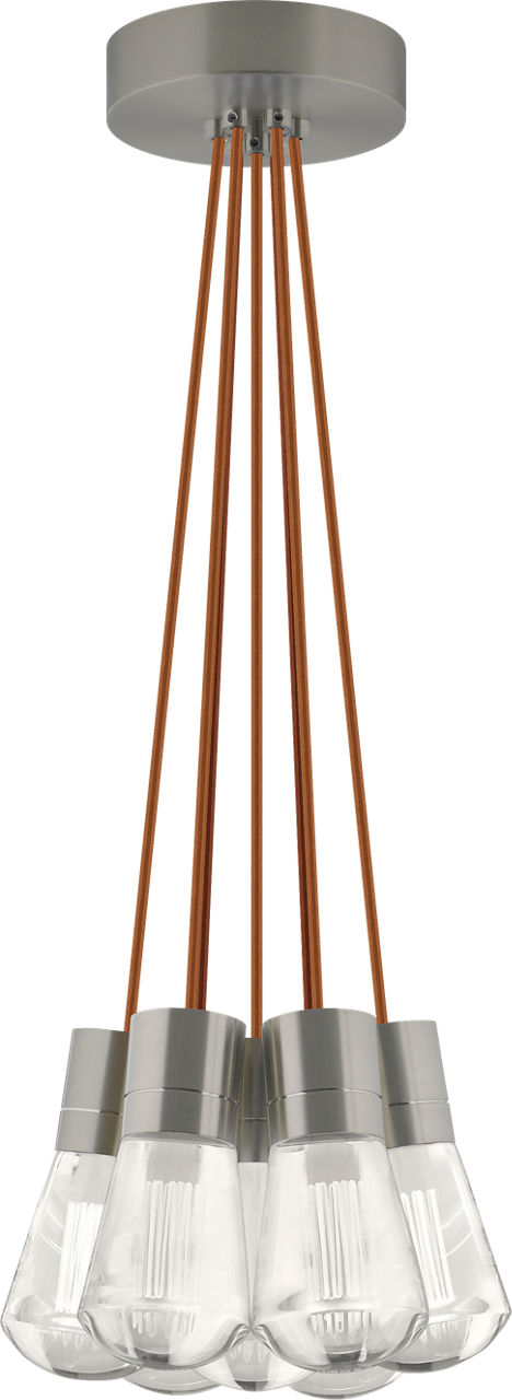 Alva Pendant 7-LITE Chandelier Copper Satin Nickel 2200K 90 CRI LED 2200k 120v (t24)