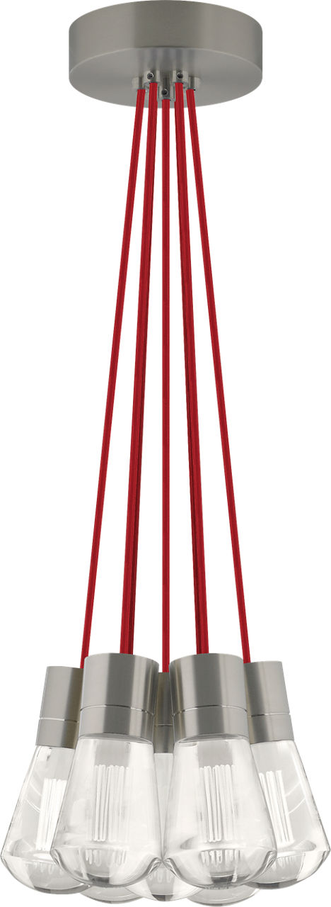 Alva Pendant 7-LITE Chandelier Red Satin Nickel 2200K 90 CRI LED 2200k 120v (t24)