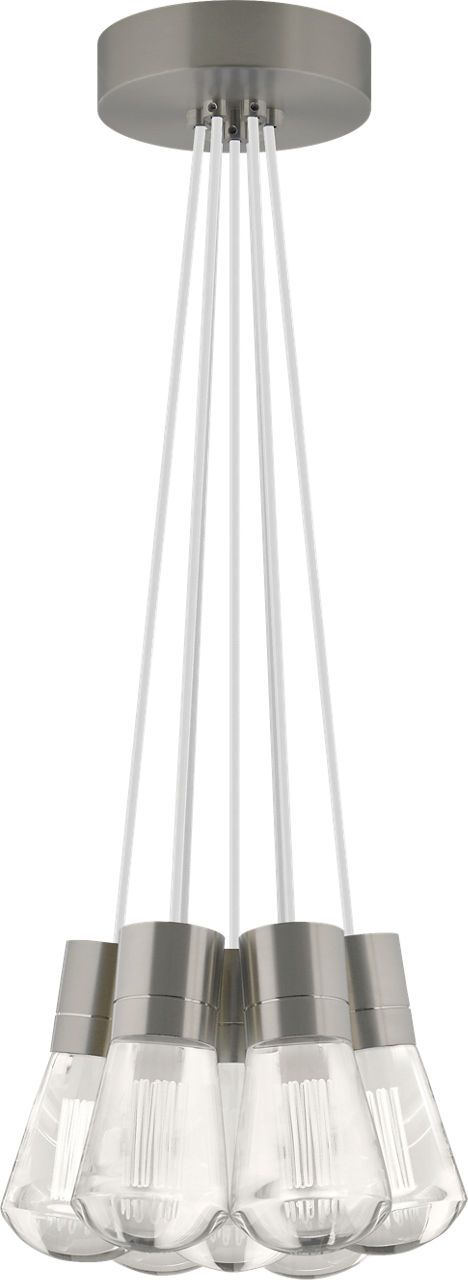 Alva Pendant 7-LITE CHANDELIER White Satin Nickel 2200K 90 CRI led 90 cri 2200k 120v (t24)