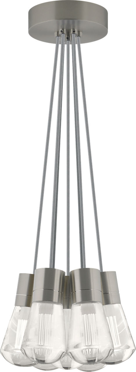 Alva Pendant 7-LITE CHANDELIER Gray Satin Nickel 2200K 90 CRI led 90 cri 2200k 120v (t24)
