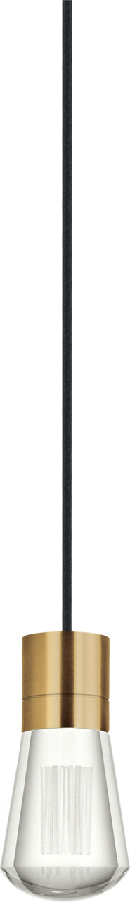 Alva 1-Light Pendant in Natural Brass with Black Cord 3000-2200K