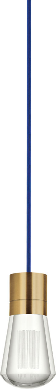 Alva 1-Light Pendant in Natural Brass with Blue Cord 3000-2200K