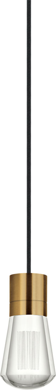 Alva 1-Light Pendant in Natural Brass with Black Cord 2700K