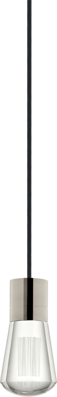 Alva 1-Light Pendant in Satin Nickel with Black Cord 2700K