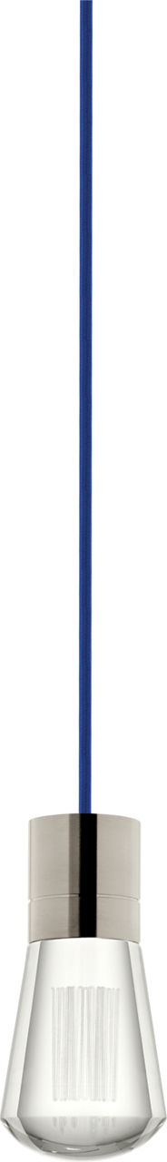 Alva 1-Light Pendant in Satin Nickel with Blue Cord 3000K