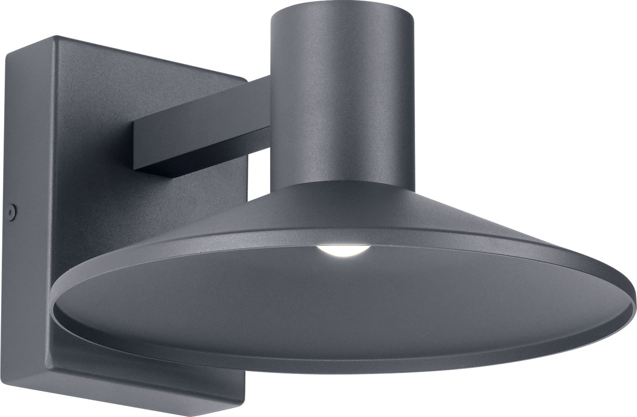 Ash 10 Outdoor Wall in Charcoal 2700K Dome Lens High Output