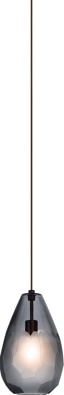 Briolette Grande Pendant in Smoke Satin Nickel Bulb Not Included