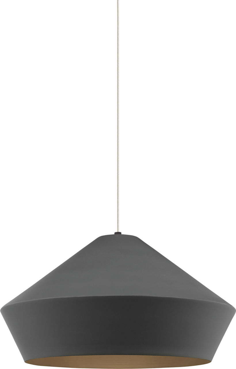 Brummel Grande Pendant in Black with Charcoal Gray Bulb(s) Not Included