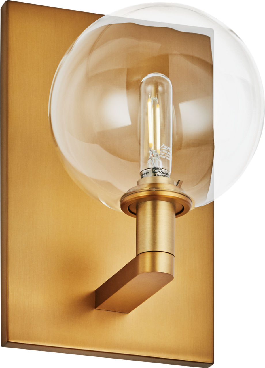 Gambit Single Wall Single Clear Aged Brass Bulb Not Included