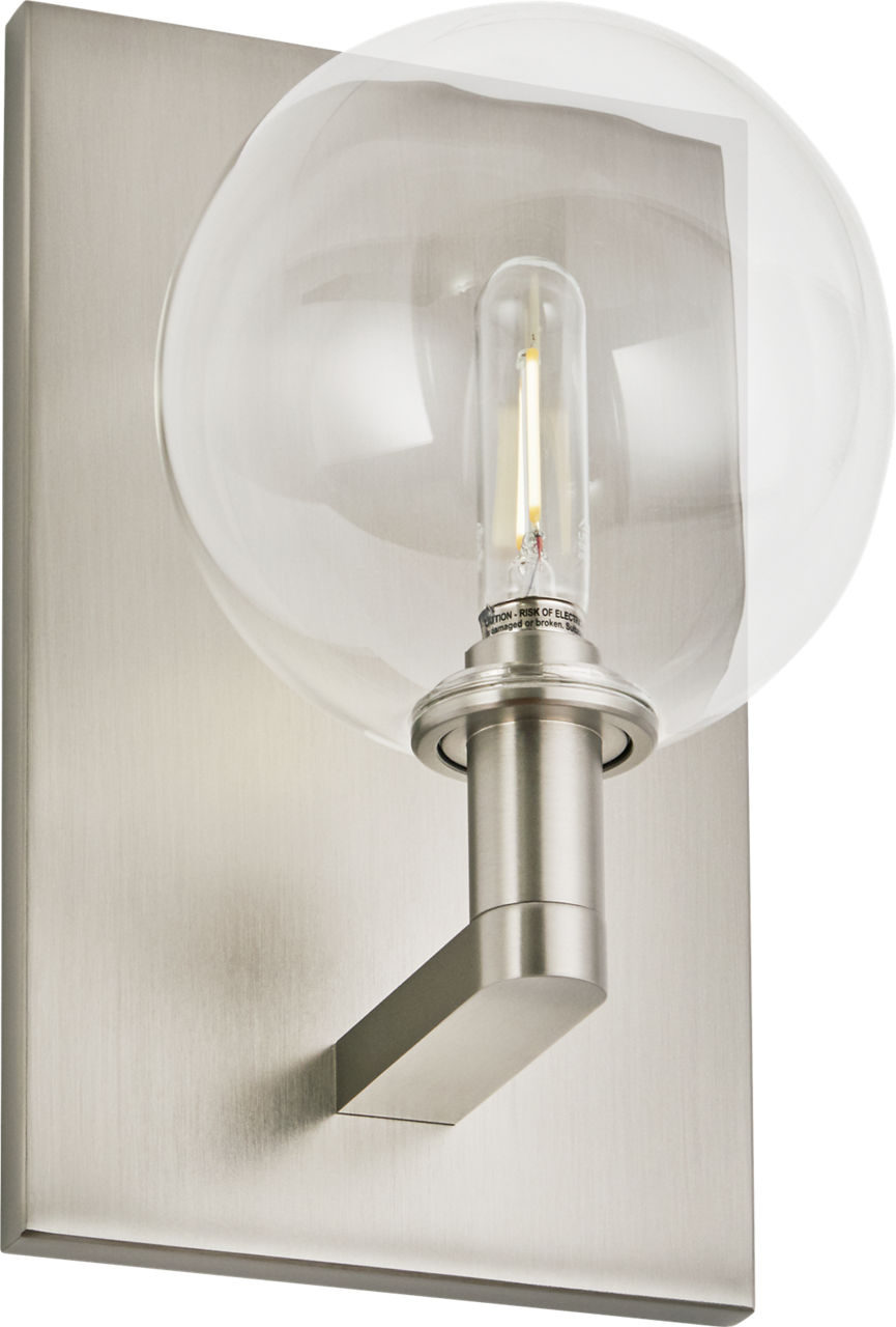 Gambit Single Wall Single Clear Satin Nickel 2700K 90 CRI led t6 90 cri 2700k 120v (t20/t24)