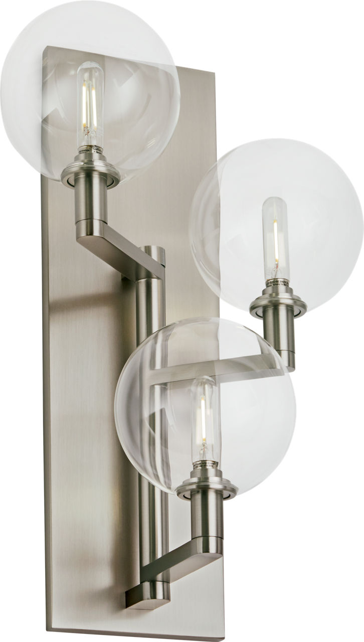 Gambit Triple Wall Triple Clear Satin Nickel 2700K 90 CRI led t6 90 cri 2700K 120v