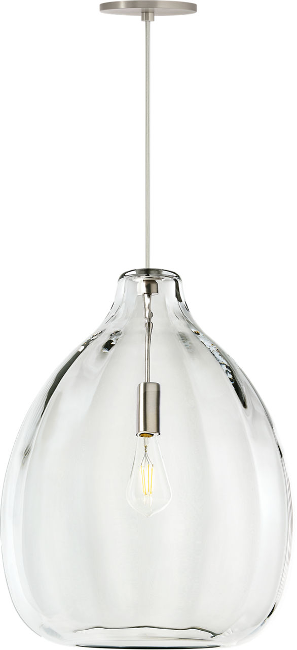 Harper Pendant Clear Satin Nickel Bulb Not Included