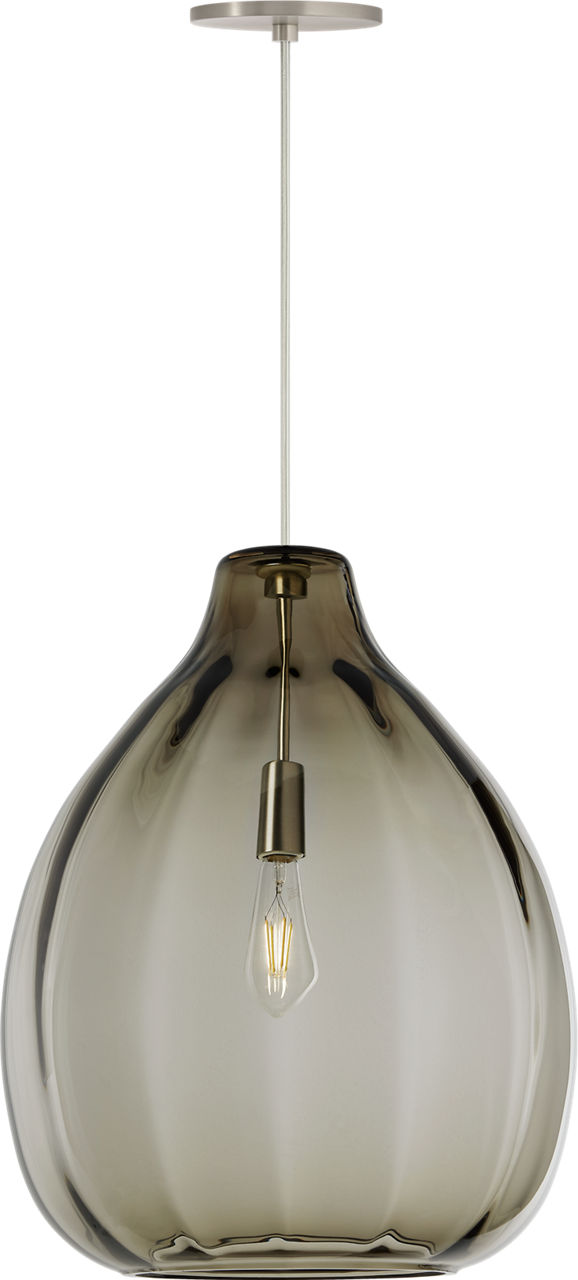 Harper Pendant in Smoke Satin Nickel Bulb Not Included