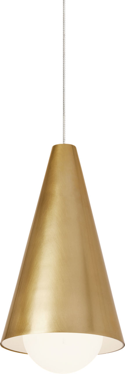 Joni Mini Pendant in Natural Brass with Frost Glass FreeJack Bulb(s) Included