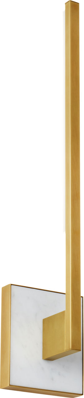 Klee 20 Wall Natural Brass/White marble Integrated LED 90 CRI 3000K 120V