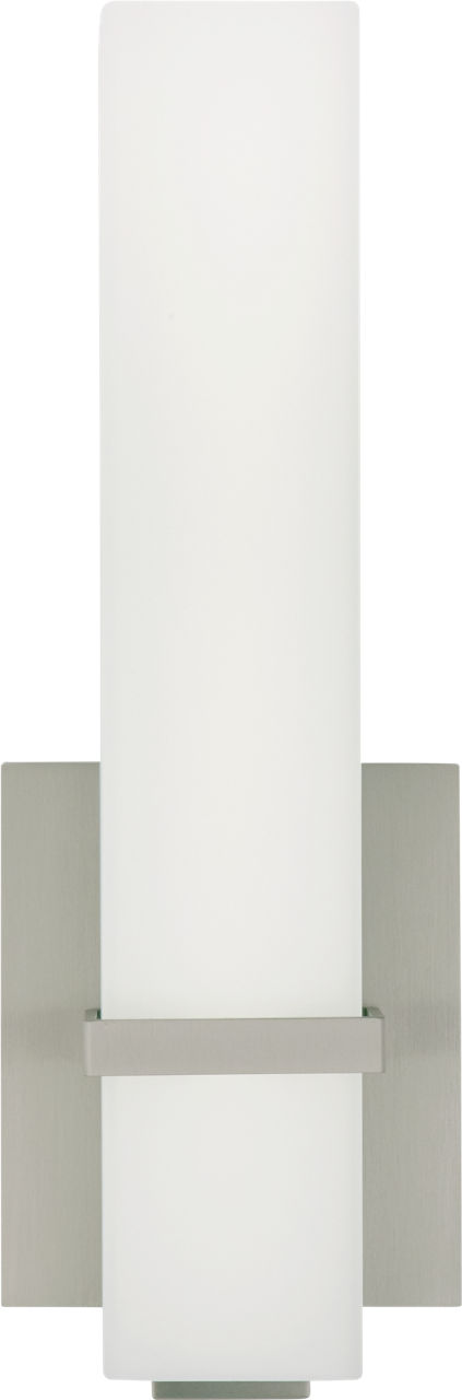 Milan 13 Bath 13" Small White Glass Satin Nickel LED 90 CRI 3000K 120V