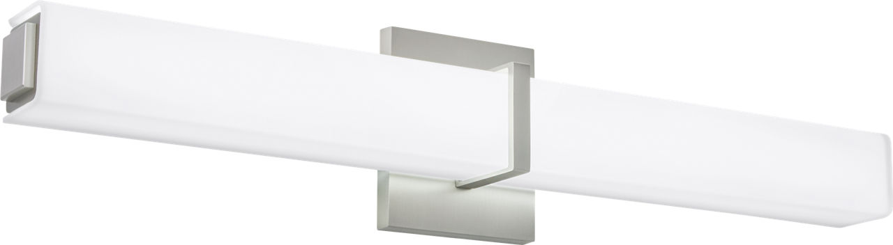 Milan 24 Bath White Glass Satin Nickel 3000K 90 CRI LED 3000k 120v