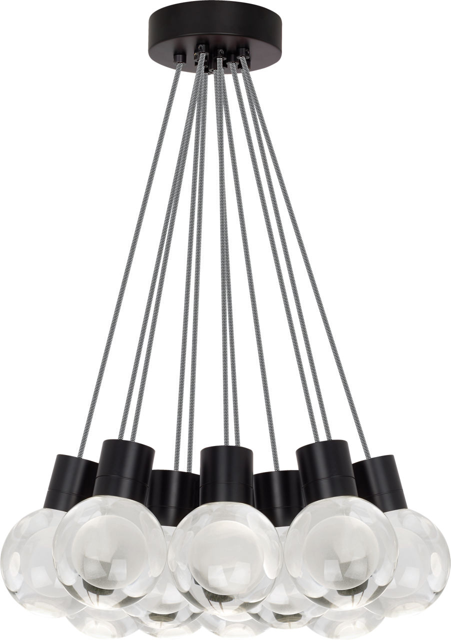 Mina Pendant 11-LITE CHANDELIER Clear Black LED 3000K 90 CRI90 cri 3000k 120v (t24)