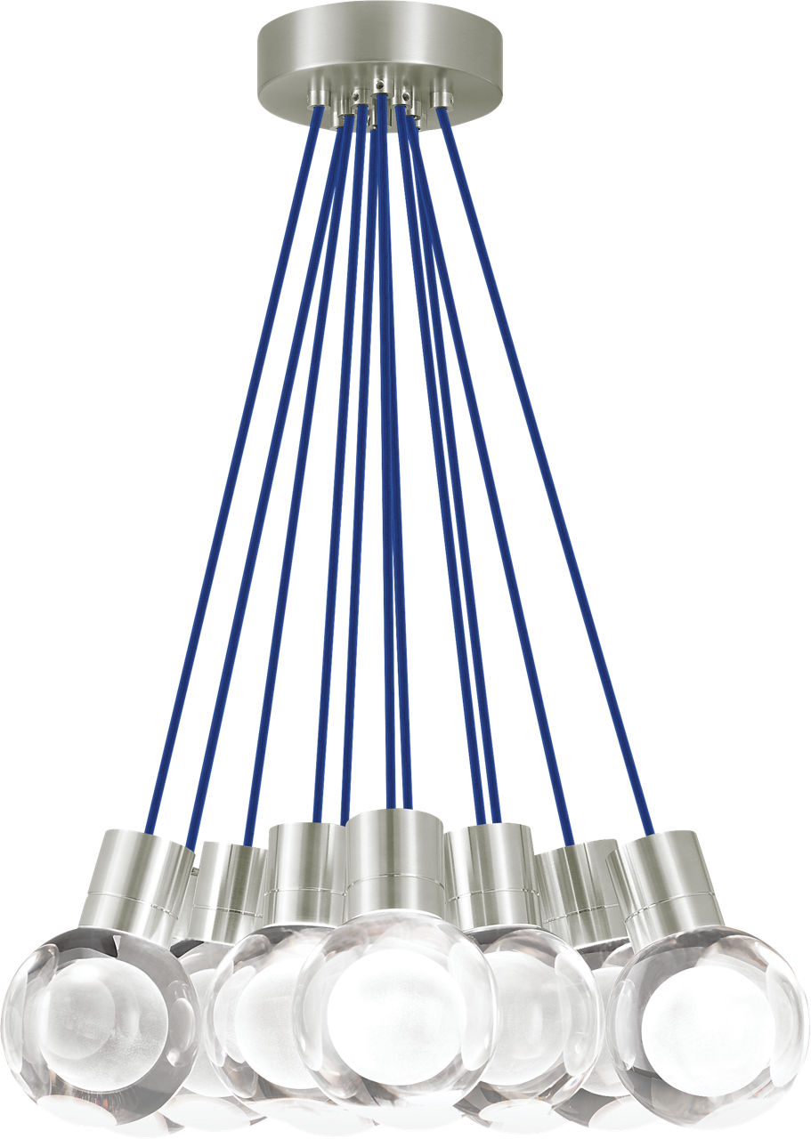 Mina Pendant 11-LITE CHANDELIER Clear Satin Nickel LED 3000K 90 CRI90 cri 3000k 120v (t24)