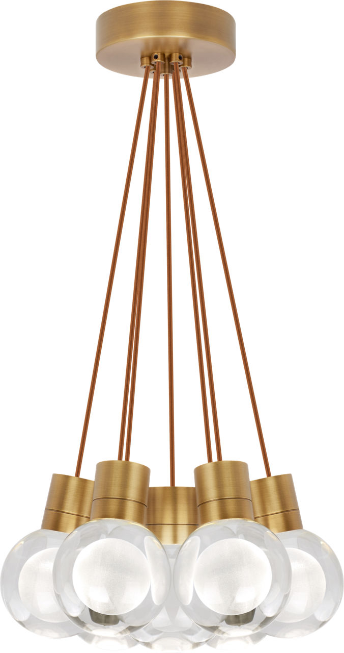 Mina Pendant 7-LITE CHANDELIER Clear Natural Brass 2200K 90 CRI led 90 cri 2200k 120v (t24)