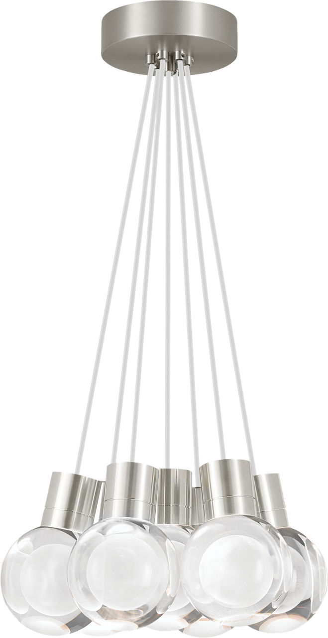 Mina Pendant 7-LITE CHANDELIER Clear Satin Nickel 2200K 90 CRI led 90 cri 2200k 120v (t24)