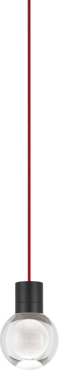 Mina Pendant 1-Light Clear Black Red Cord LED 90 CRI Warm Color Dimming 3000K-2200K 120V