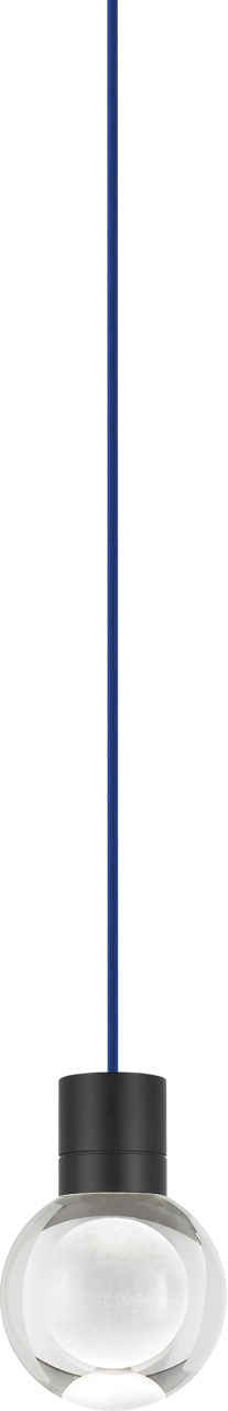 Mina Pendant 1-Light Clear Black Blue Cord LED 90 CRI Warm Color Dimming 3000K-2200K 120V