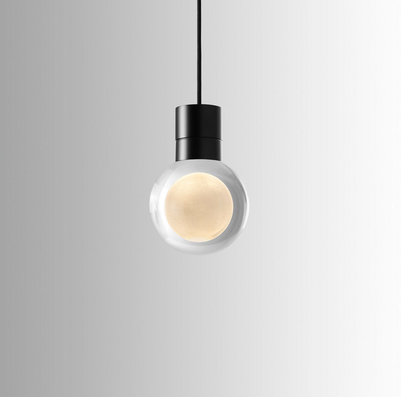 Mina Pendant 1-Light Clear Black Black Cord LED 90 CRI Warm Color Dimming 3000K-2200K 120V