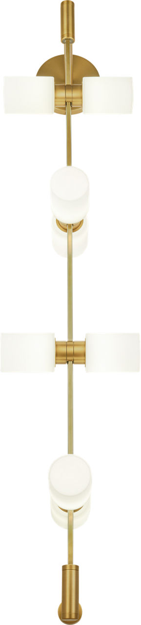 ModernRail Wall Glass Cylinders Aged Brass 3000K 90 CRI 24v remote canopy (t24)