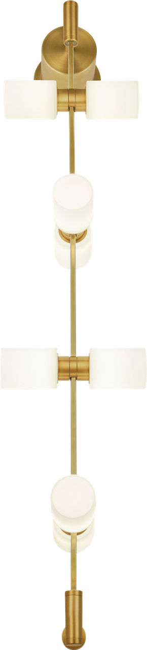 ModernRail Wall Glass Cylinders Aged Brass 3000K 90 CRI 24v surface canopy